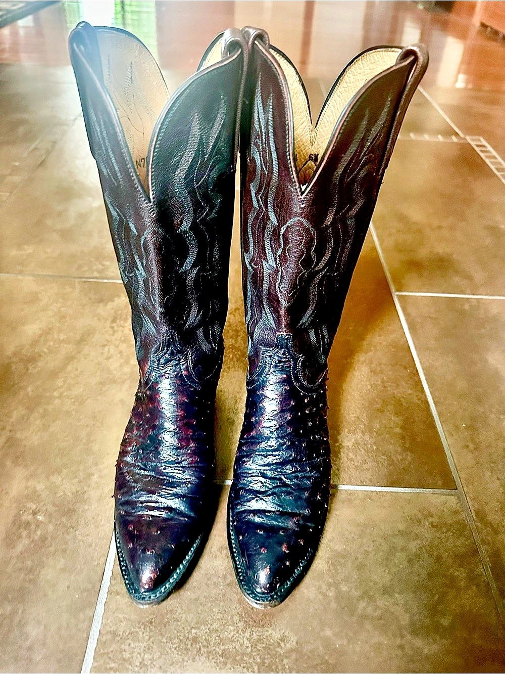 Lucchese Western Heeled Boots in Black & Brown